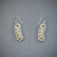Sterling Silver Foxtail Earrings 1" Drop $34