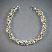 Sterling Silver Byzantine Bracelet 16 gauge wire $120