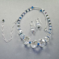 Sterling Silver
              Swarovski Aura Borealis Crystal 16-20" Necklace Earrings $40