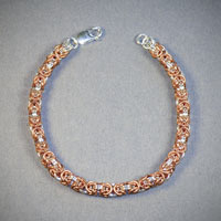 Copper & Sterling Silver Byzantine Bracelet  $80