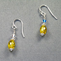 Sterling Silver
              Swarovski Yellow Aura Borealis Crystal Earrings $20