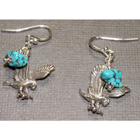 Sterling Silver Eagle with Turquoise Earrings $30