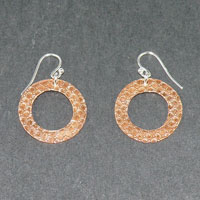 Copper/Sterling Silver Donut Earrings $18.00