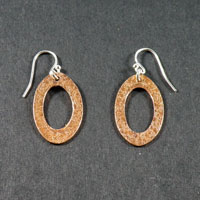 Copper/Sterling Silver Oval Earrings $18.00