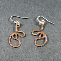 Copper/Sterling Silver Free Form Earrings $18.00