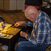 Bryan Creating Custom Chainmaille Bracelets at the Art Prowl in Cookeville, TN, November 2016.